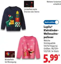 Lidl Lupilu Kleinkinder Weihnachtspullover Angebot