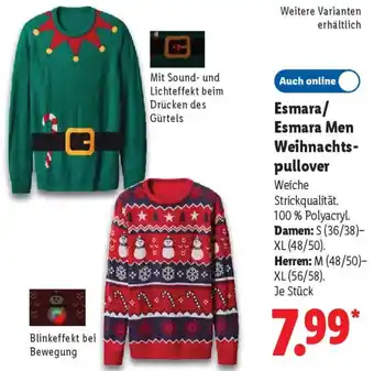 Lidl Esmara/ Esmara Men Weihnachtspullover Angebot