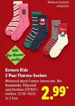 Lidl Esmara Kids 2 Paar Thermo-Socken Angebot