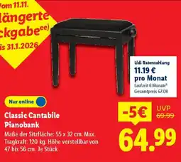 Lidl Classic Cantabile Pianobank Angebot