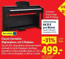 Lidl Classic Cantabile Digitalpiano, mit 3 Pedalen Angebot