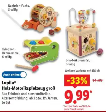 Lidl Lupilu Holz-Motorikspielzeug groß Angebot