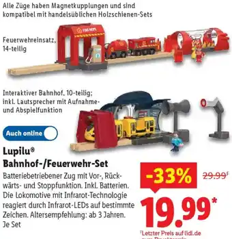 Lidl Lupilu Bahnhof-/Feuerwehr-Set Angebot