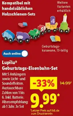 Lidl Lupilu Geburtstags-Eisenbahn-Set Angebot