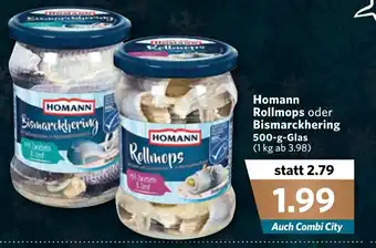 Combi Homann Rollmops oder Bismarckhering 500g Angebot