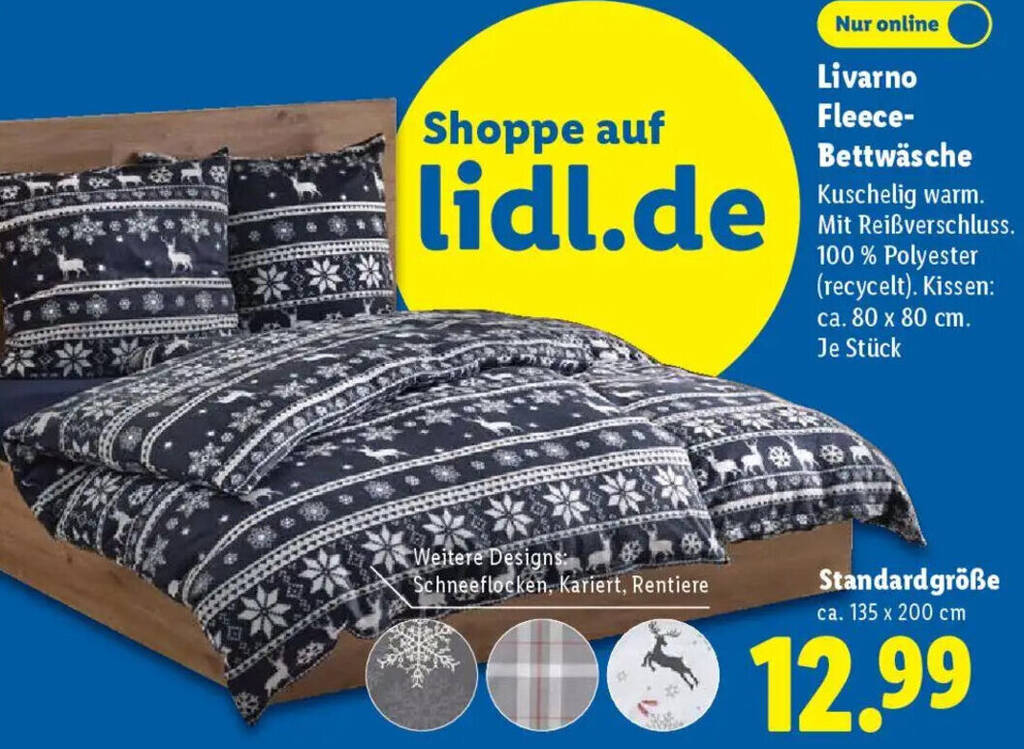 Livarno Fleece Bettwäsche Angebot bei Lidl