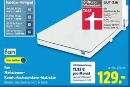 Lidl Fan Mehrzonen Komfortschaumkern-Matratze Angebot