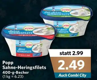 Combi Popp Sahne Heringsfilets 400g Becher Angebot