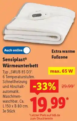 Lidl Sensiplast Wärmeunterbett Angebot