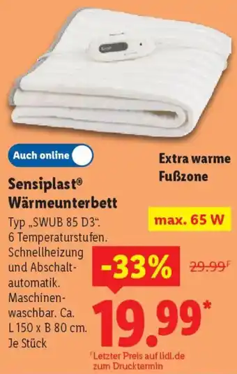 Lidl Sensiplast Wärmeunterbett Angebot