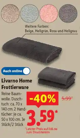 Lidl Livarno Home Frottierware Angebot