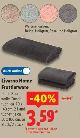 Lidl Livarno Home Frottierware Angebot