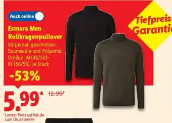 Lidl Esmara Men Rollkragenpullover Angebot