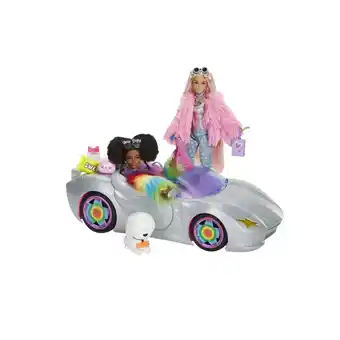 Netto Marken-Discount Mattel HKB01 - Barbie Extra - Cabrio inkl. 2 Puppen mit Haustieren und 14 Zubehörteile Angebot