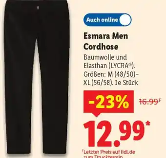 Lidl Esmara Men Cordhose Angebot