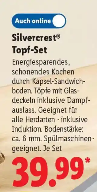 Lidl SilvercrestⓇ Topf-Set Angebot