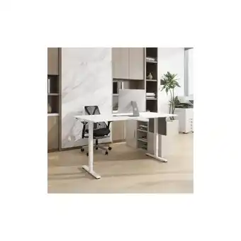 Netto Marken-Discount Home Deluxe Höhenverstellbarer Schreibtisch ELMO Weiß 120 x 60 cm mit PC-Halterung Angebot