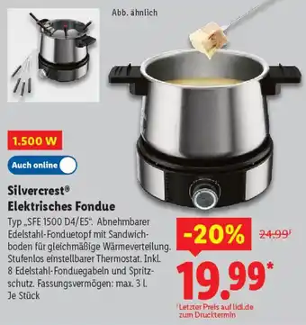 Lidl SilvercrestⓇ Elektrisches Fondue Angebot