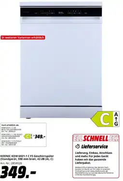 Saturn KOENIC KDW 6021-1 C FS Geschirrspüler Angebot