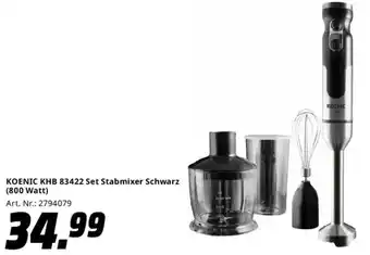Saturn KOENIC KHB 83422 Set Stabmixer Schwarz (800 Watt) Angebot