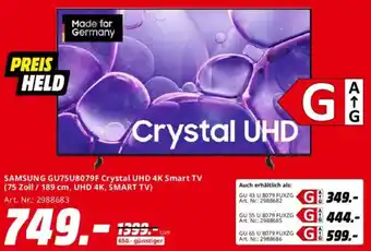 Saturn SAMSUNG GU75U8079F Crystal UHD 4K Smart TV Angebot