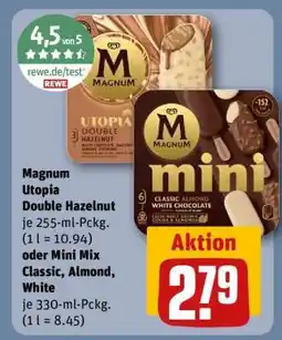 REWE Magnum Utopia Double Hazelnut oder Mini Mix Classic, Almond, White Angebot