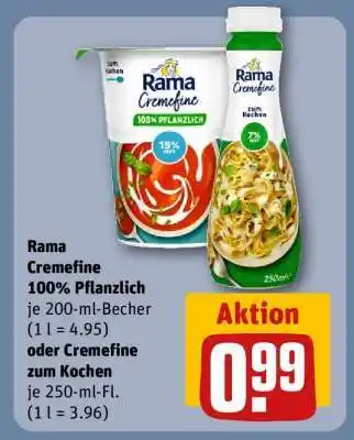 REWE Rama Cremefine 100% Pflanzlich Angebot