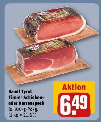 REWE Handl Tyrol Tiroler Schinken- oder Karreespeck Angebot