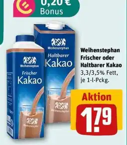 REWE Weihenstephan Frischer oder Haltbarer Kakao Angebot