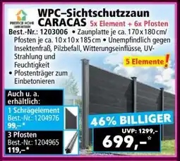 Norma WPC-Sichtschutzzaun CARACAS 5x Element + 6x Pfosten Angebot