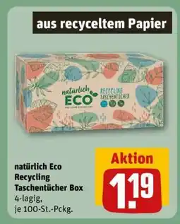 REWE natürlich Eco Recycling Taschentücher Box Angebot