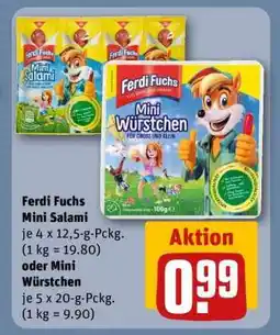 REWE Ferdi Fuchs Mini Salami oder Mini Würstchen Angebot