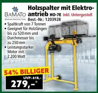 Norma Holzspalter mit Elektroantrieb HO-7E inkl. Untergestell Angebot