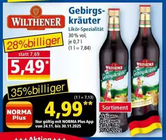 Norma WILTHENER Gebirgskräuter Angebot