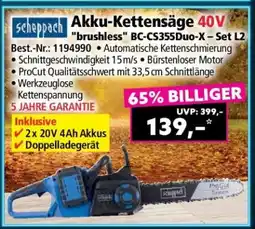 Norma Akku-Kettensäge 40V brushless BC-CS355Duo-X – Set L2 Angebot