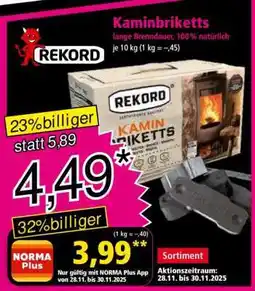Norma Kaminbriketts Angebot