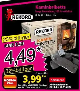 Norma Kaminbriketts Angebot