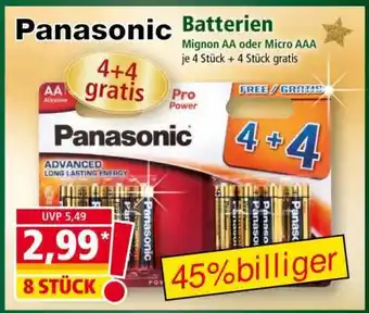 Norma Panasonic Batterien Angebot