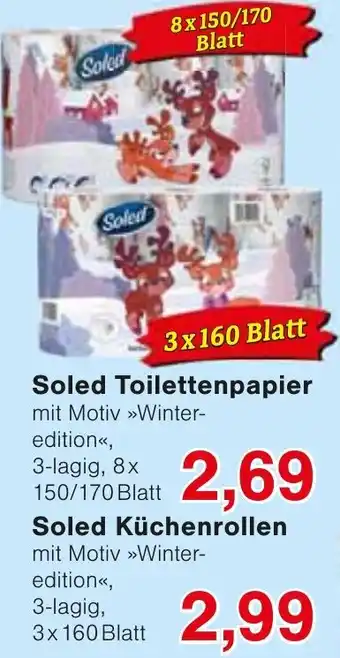 Wiglo Wunderland Soled Toilettenpapier oder Soled Küchenrollen Angebot