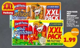 PENNY Ferdi Fuchs Mini Würstchen 10x25g Angebot