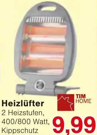 Wiglo Wunderland TIM HOME Heizlüfter Angebot