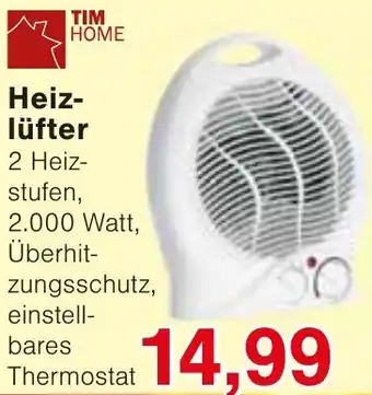 Wiglo Wunderland TIM HOME Heizlüfter Angebot