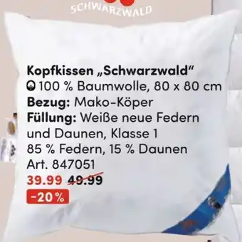 AWG Mode Schwarzwald Kopfkissen Angebot