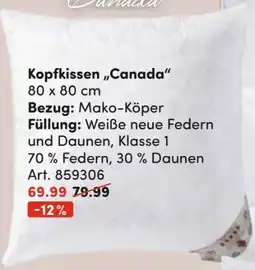 AWG Mode Canada Kopfkissen Angebot
