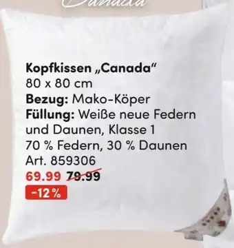 AWG Mode Canada Kopfkissen Angebot