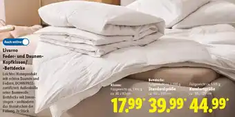 Lidl Livarno Feder- und Daunen Kopfkissen/ Bettdecke Angebot