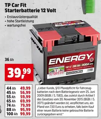 Thomas Philipps Tp car fit starterbatterie 12 volt 36 ah Angebot