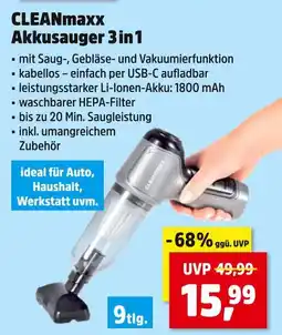 Thomas Philipps Cleanmaxx akkusauger 3in1 Angebot