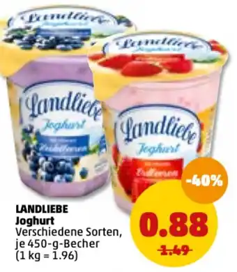 PENNY Landliebe Joghurt 450g Becher Angebot