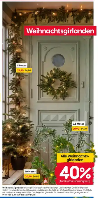 Rusta Weihnachtsgirlande 2,5 meter Angebot